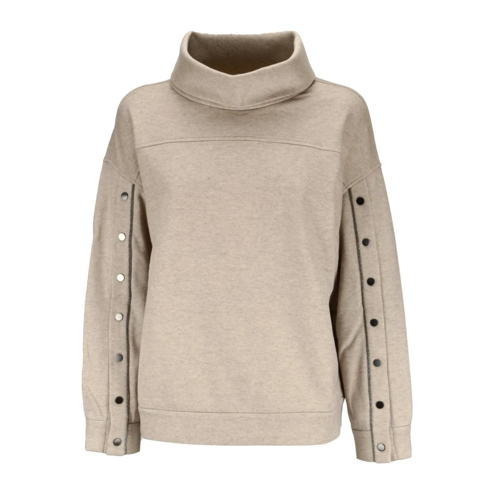 BRUNELLO CUCINELLI Kasjmiertrui met knoopmouwen Beige Dames