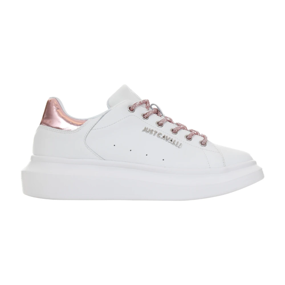 Just Cavalli Leather Low-top Sneakers Dames Schoenen Wit