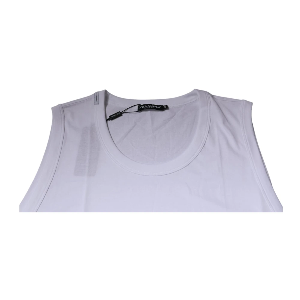 Dolce & Gabbana Witte Katoenen Tanktop White Heren