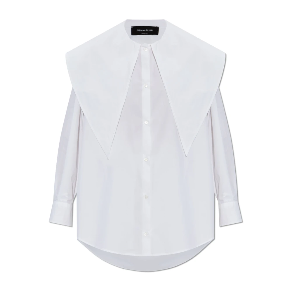 Fabiana Filippi Shirt met decoratieve kraag White Dames