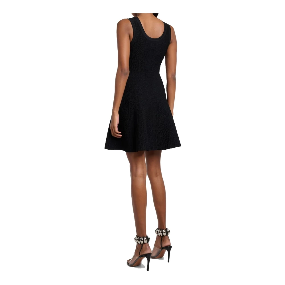 Alaïa Croco Mini Jurk Mouwloos Zijrits Black Dames