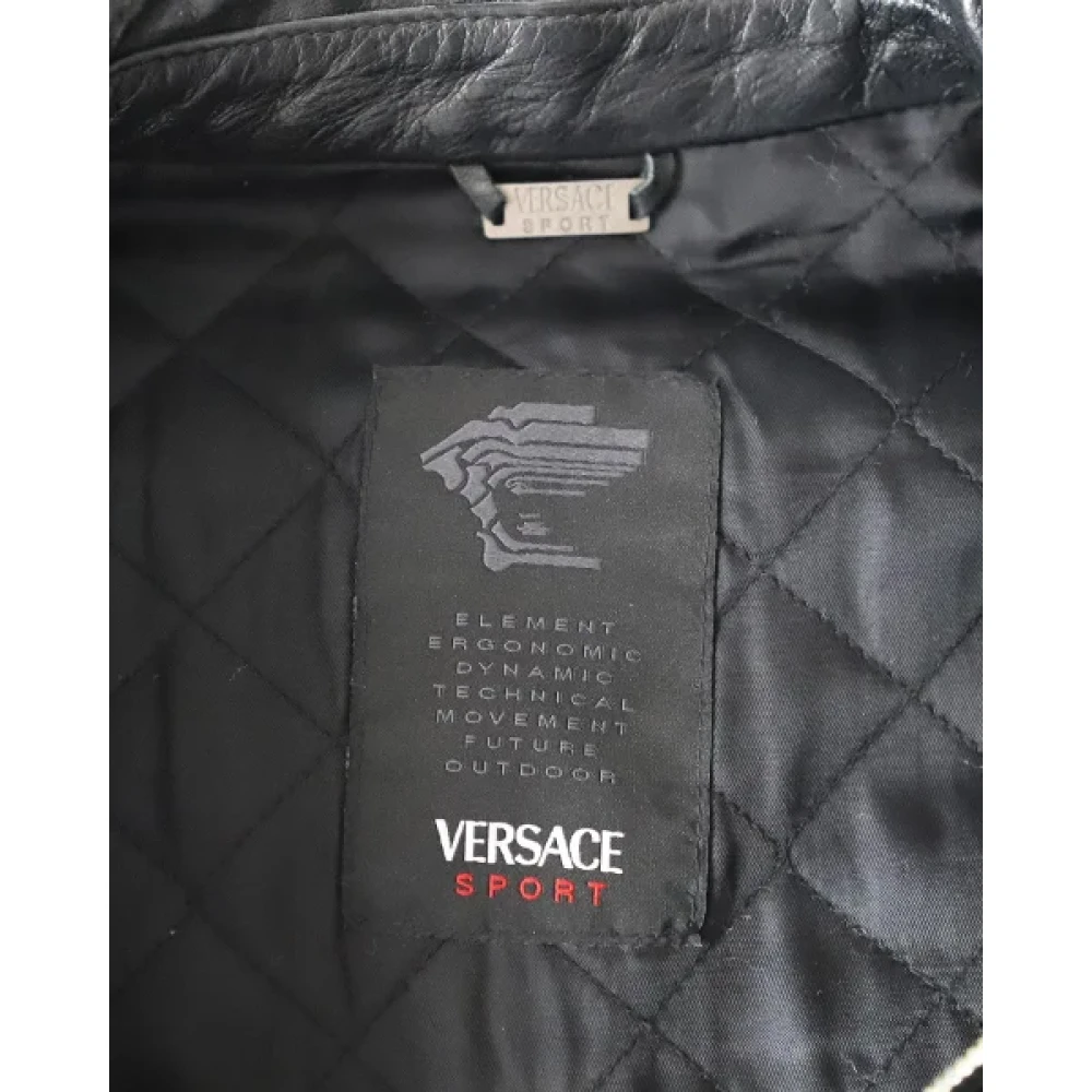 Versace Pre-owned Leather outerwear Black Heren