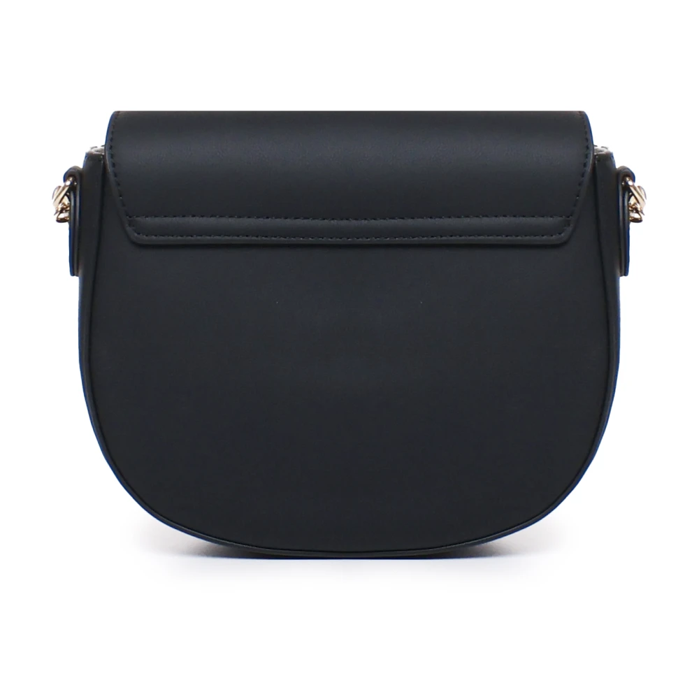 Love Moschino Zwarte Schoudertas met Gouden Logo Black Dames