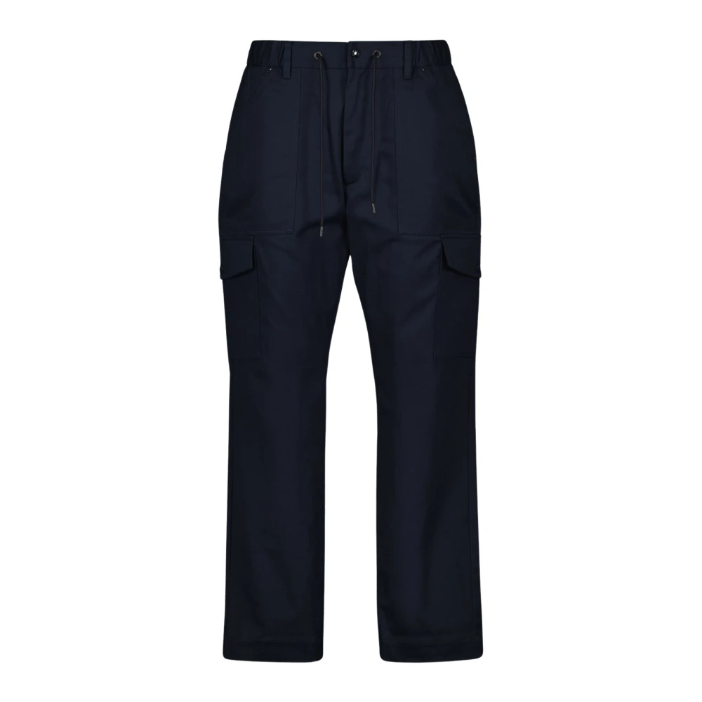 Moncler Men's Blue Stretch Cotton Gabardine Pants