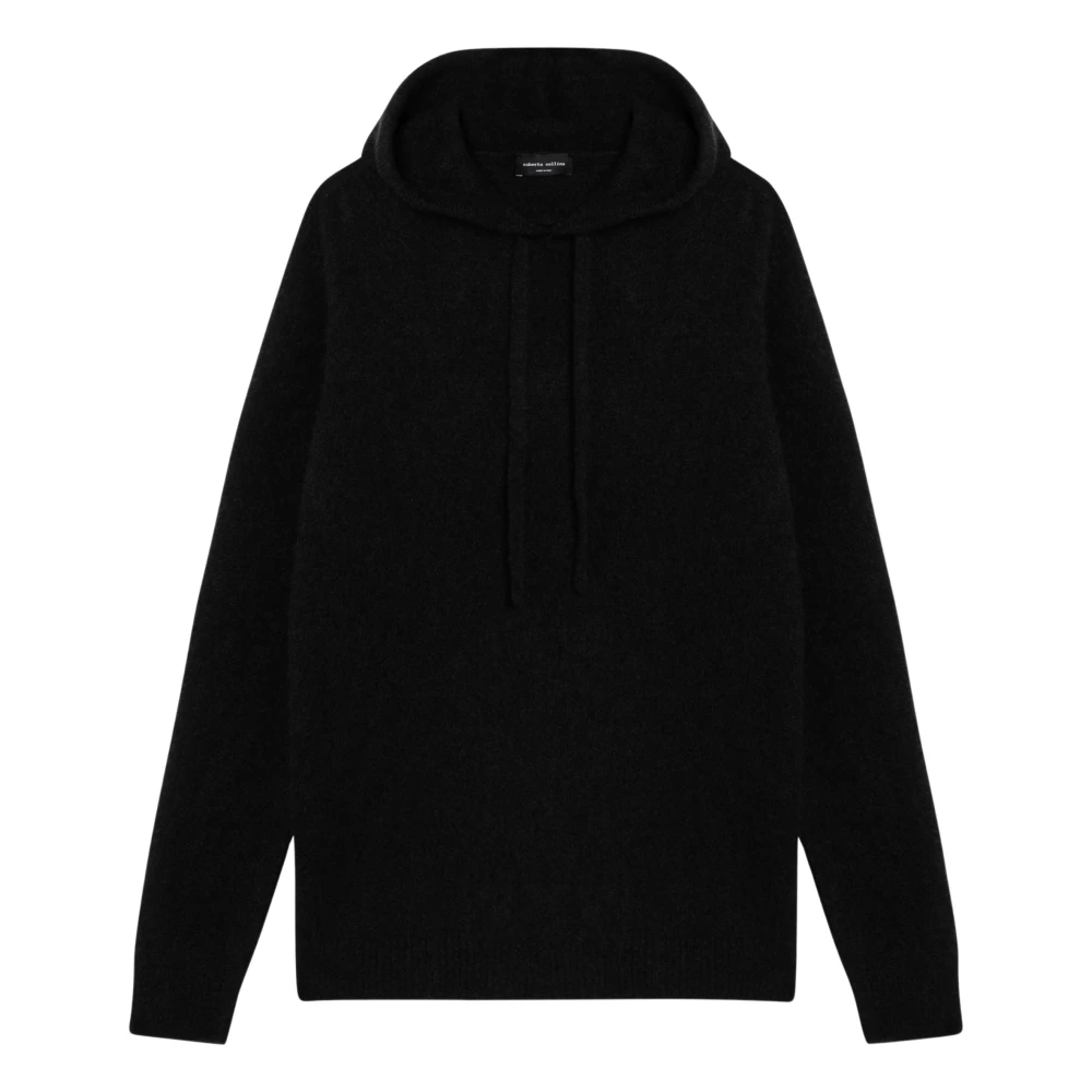 Roberto Collina Stijlvolle Shawl Sweater Black Heren