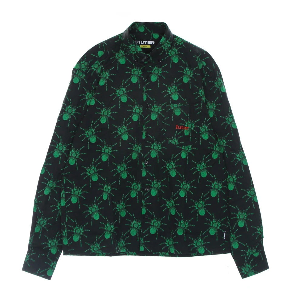 Iuter Zwarte Spider Longsleeve Shirt Mannen Multicolor Heren