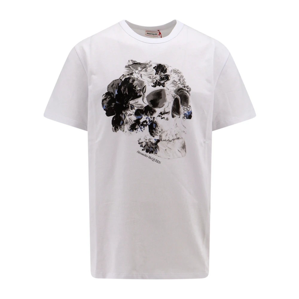 Alexander mcqueen Iconisch Skull Katoenen T-Shirt White Heren