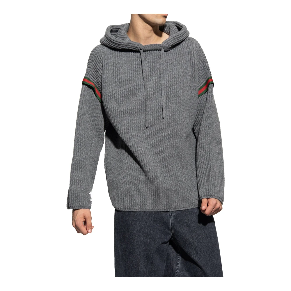 Gucci Wollen Sweatshirt met Rits Gray Heren
