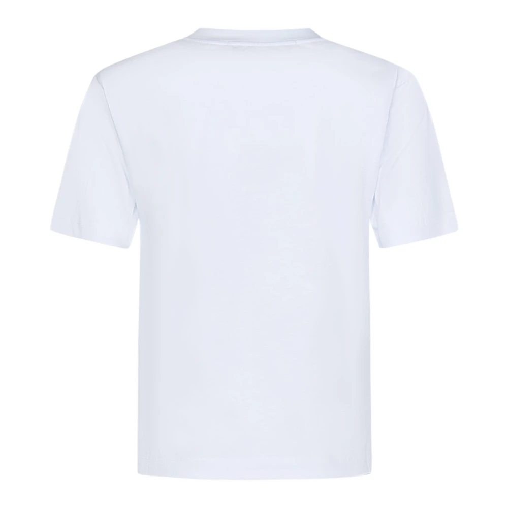 Msgm Witte Ribgebreide Crewneck T-shirts en Polos White Dames