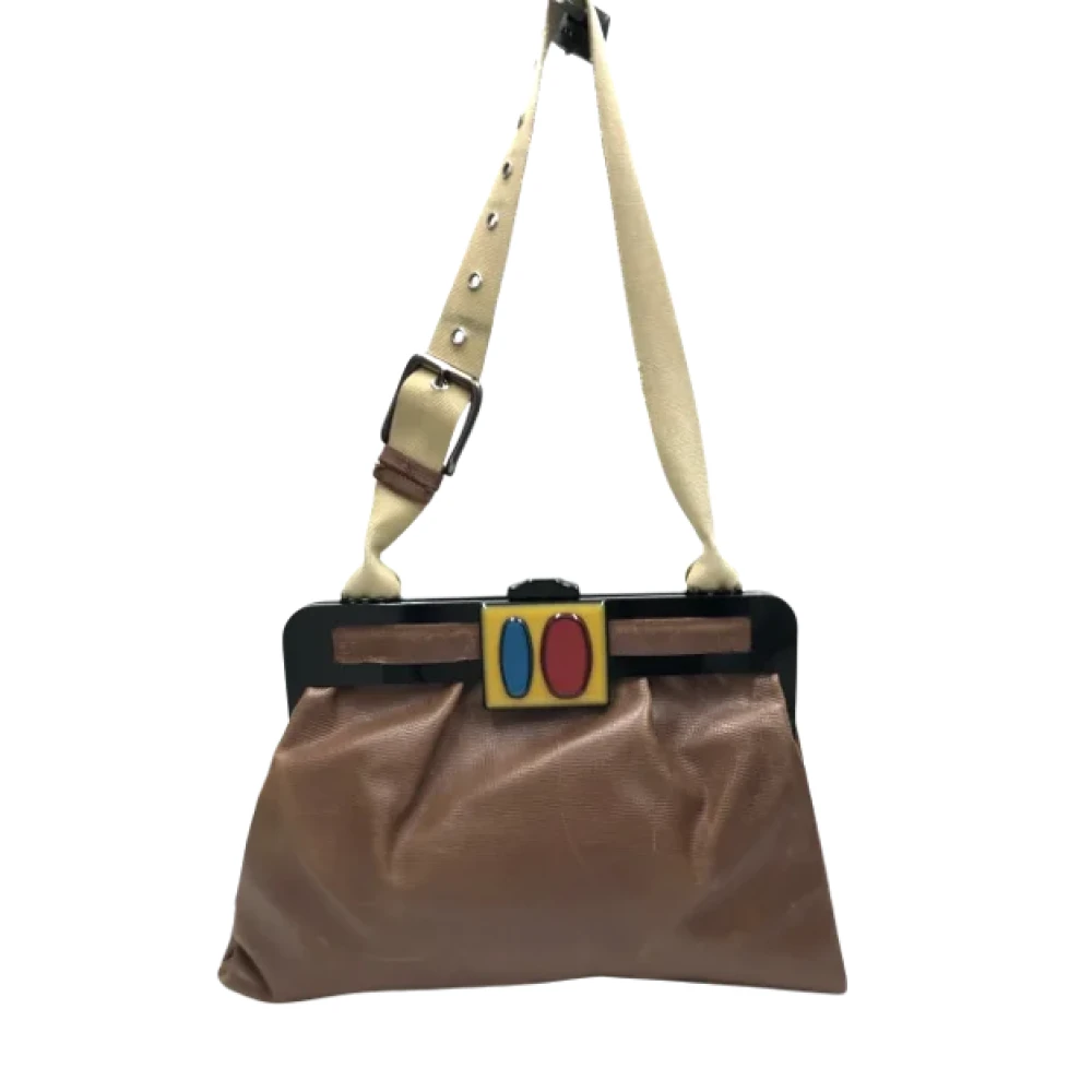 Marni Pre-owned Leather crossbody-bags Brown Dames