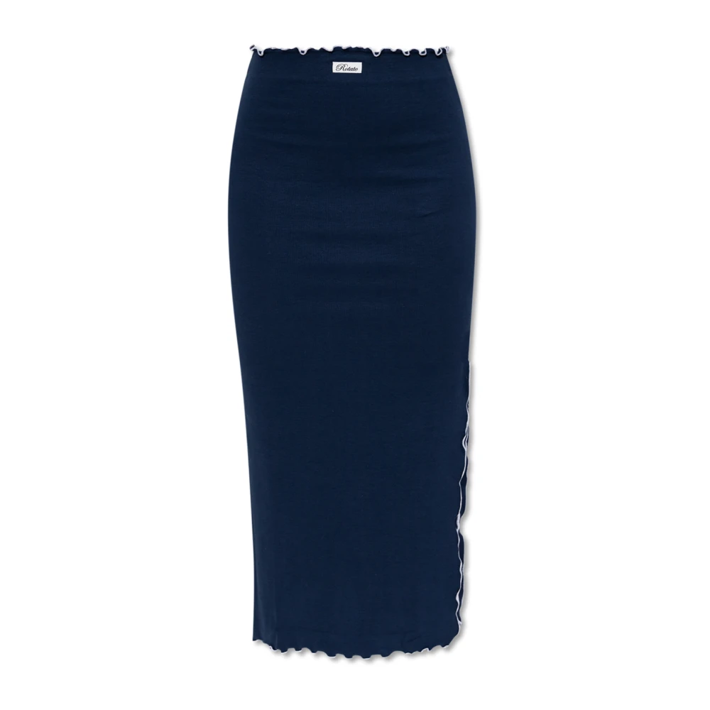Rotate Birger Christensen Ribgebreide Rok Blue Dames