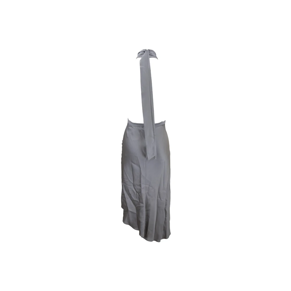 Elisabetta Franchi Gouden Hardware Asymmetrische Rits Jurk Gray Dames