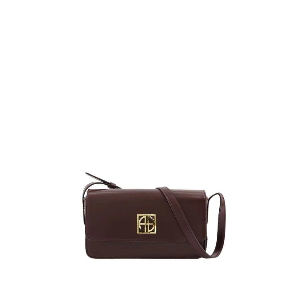 Anine Bing Burgundy Läder Crossbody Väska Red, Dam