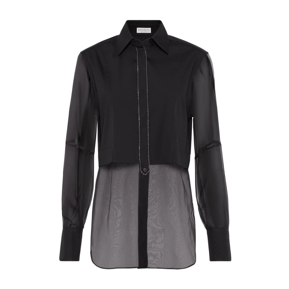 BRUNELLO CUCINELLI Zwarte Overhemden voor Mannen Black Dames