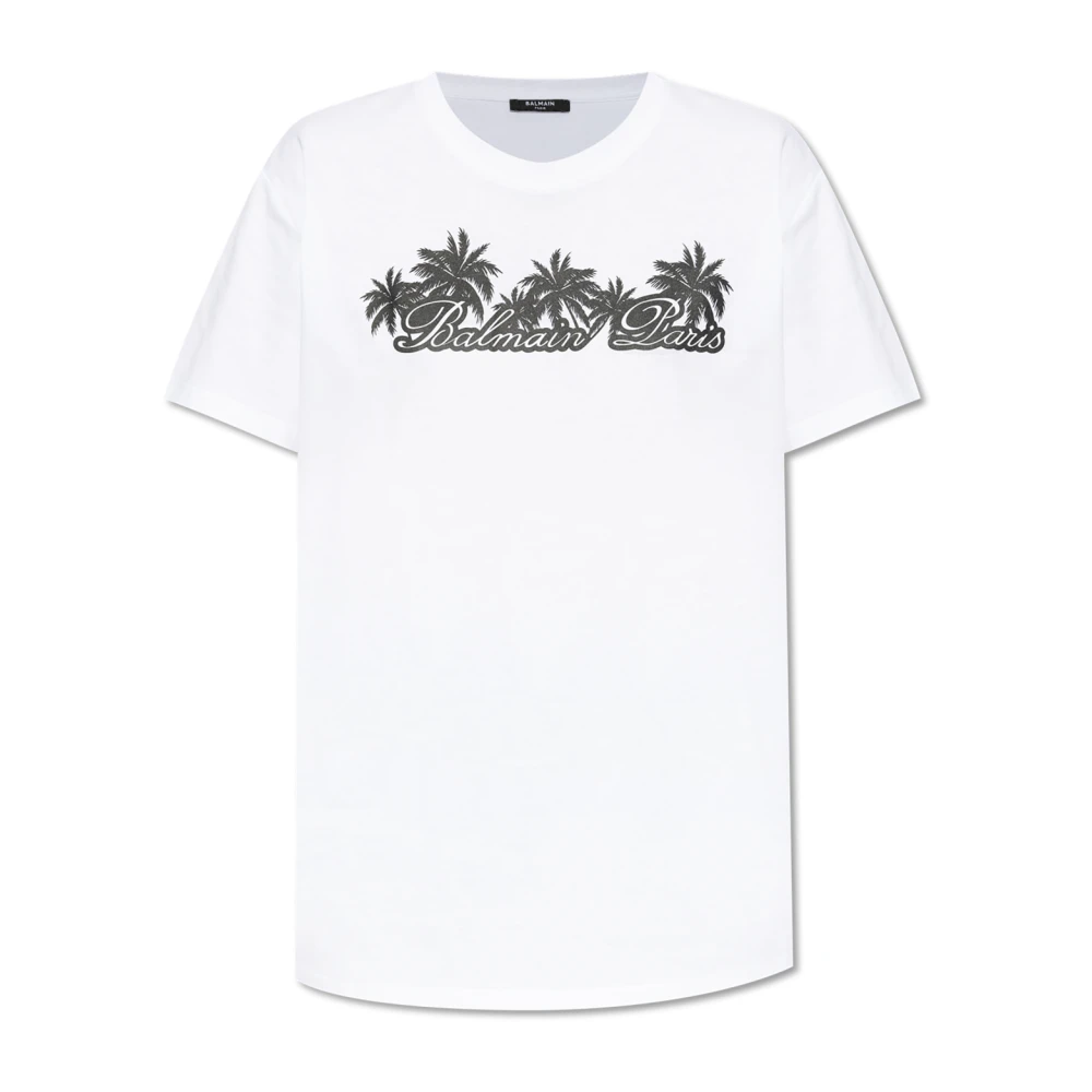Balmain T-shirt met logo White Dames