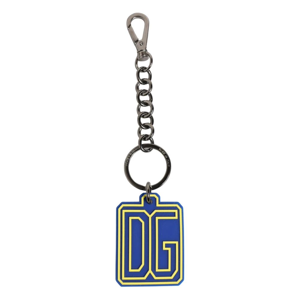 Dolce & Gabbana Uomo Blu - Rubber Logo Keyring - Accessories - One Size