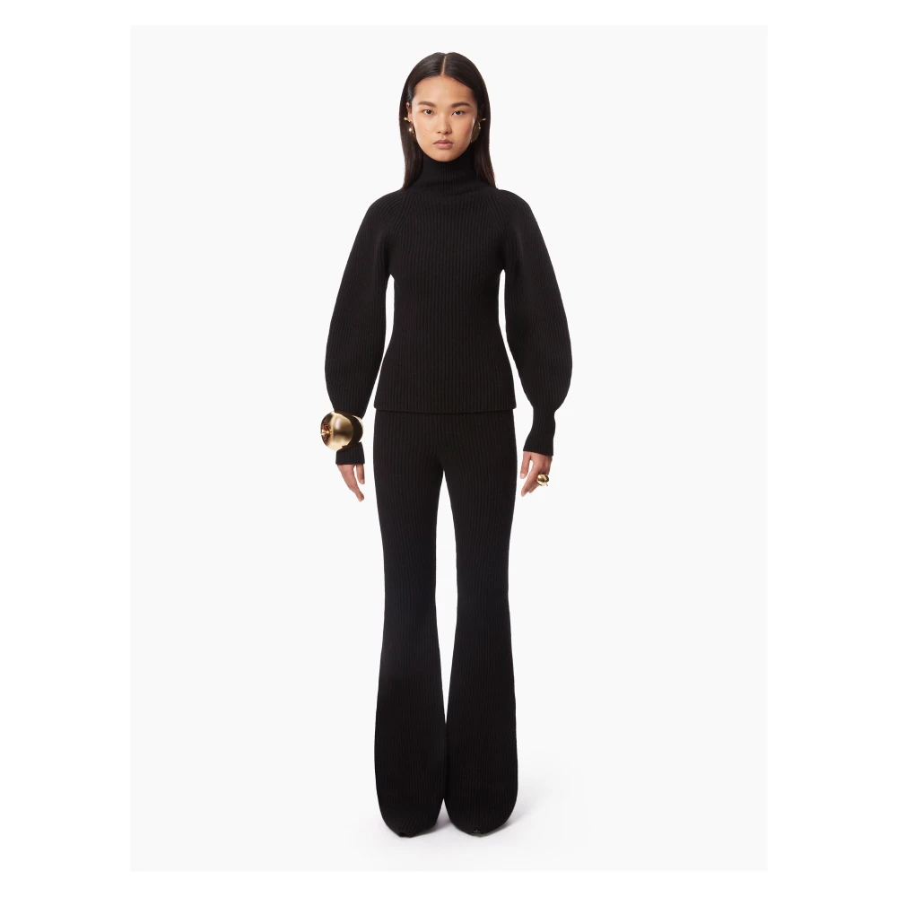 Nina Ricci Zwarte Cocoon Sleeve Turtleneck Sweater Black Dames