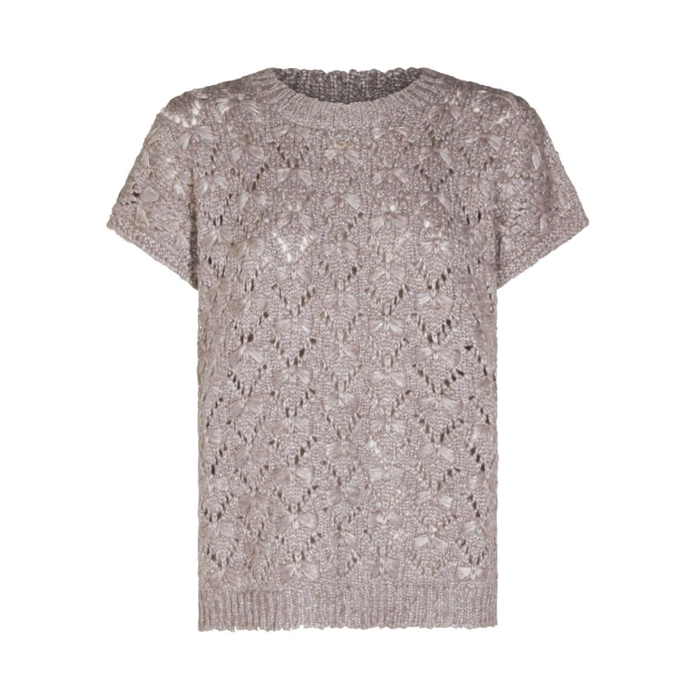 Fabiana Filippi Beige Jumpers - Female - Round-Neck Knitwear - 2XS - Knitwear