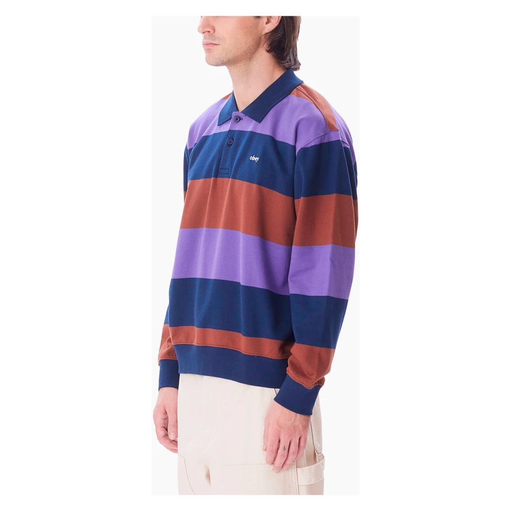 Obey Liam Polo Academy Navy Multicolor Heren