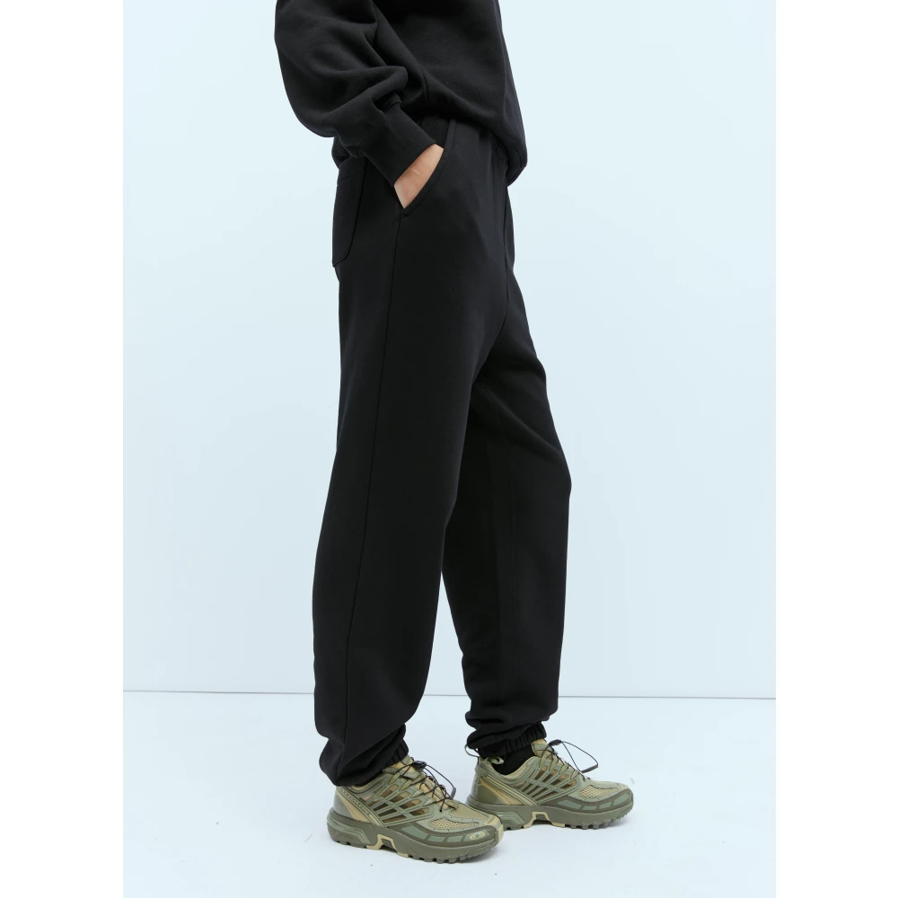 Carhartt WIP Katoenen Fleece Track Pant met Logo Black Dames