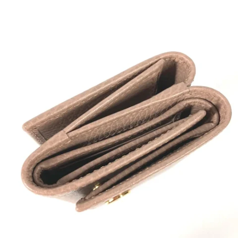 Gucci Vintage Pre-owned Leather wallets Beige Dames