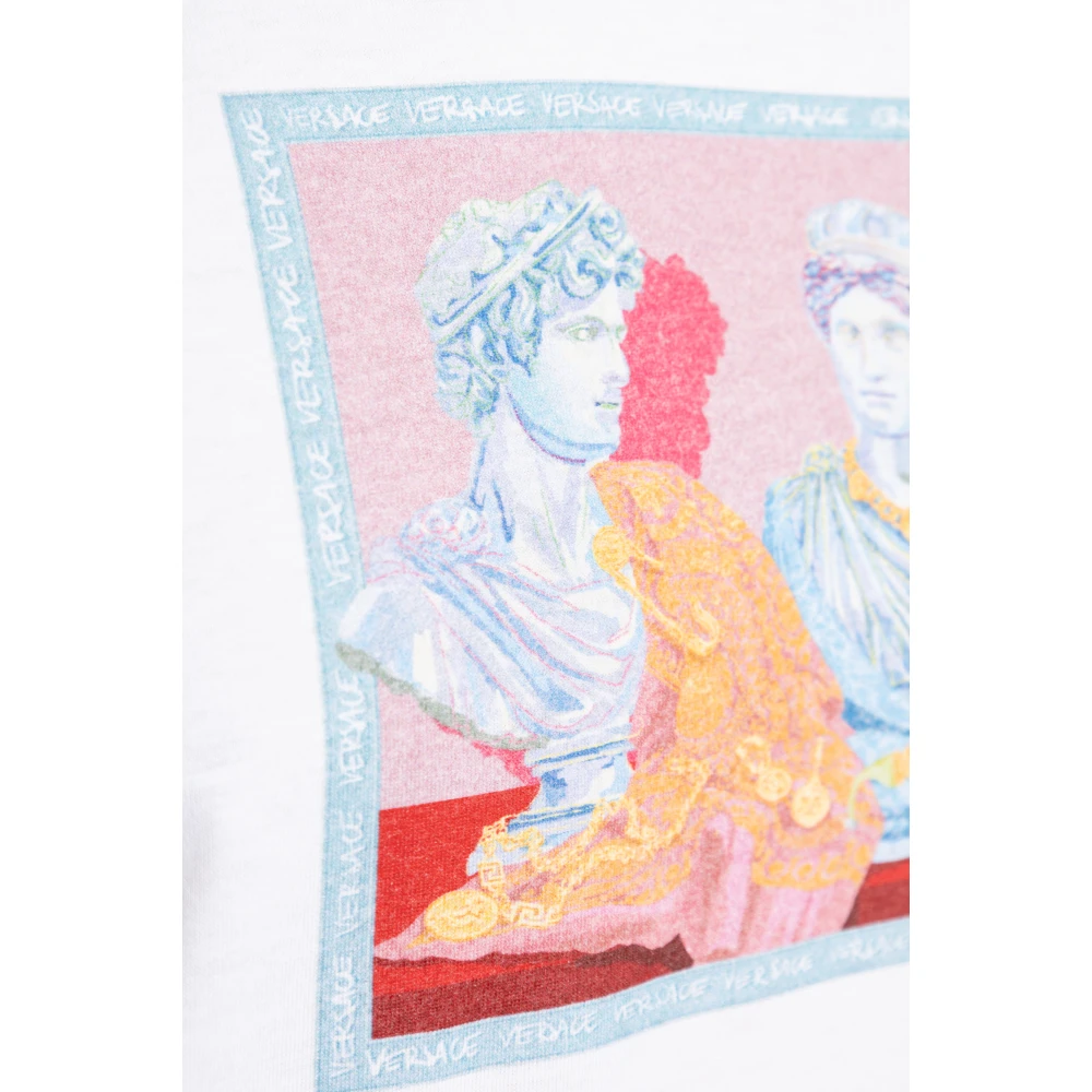 Versace T-shirt met kleurrijke print White Heren