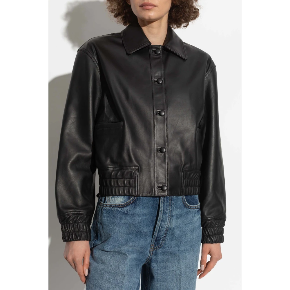 Officine Générale Leren jas Black Dames