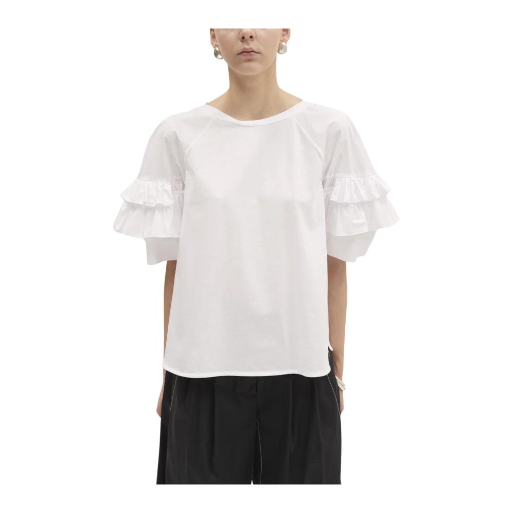 MeiMeiJ Casual Katoenen T-shirt White Dames