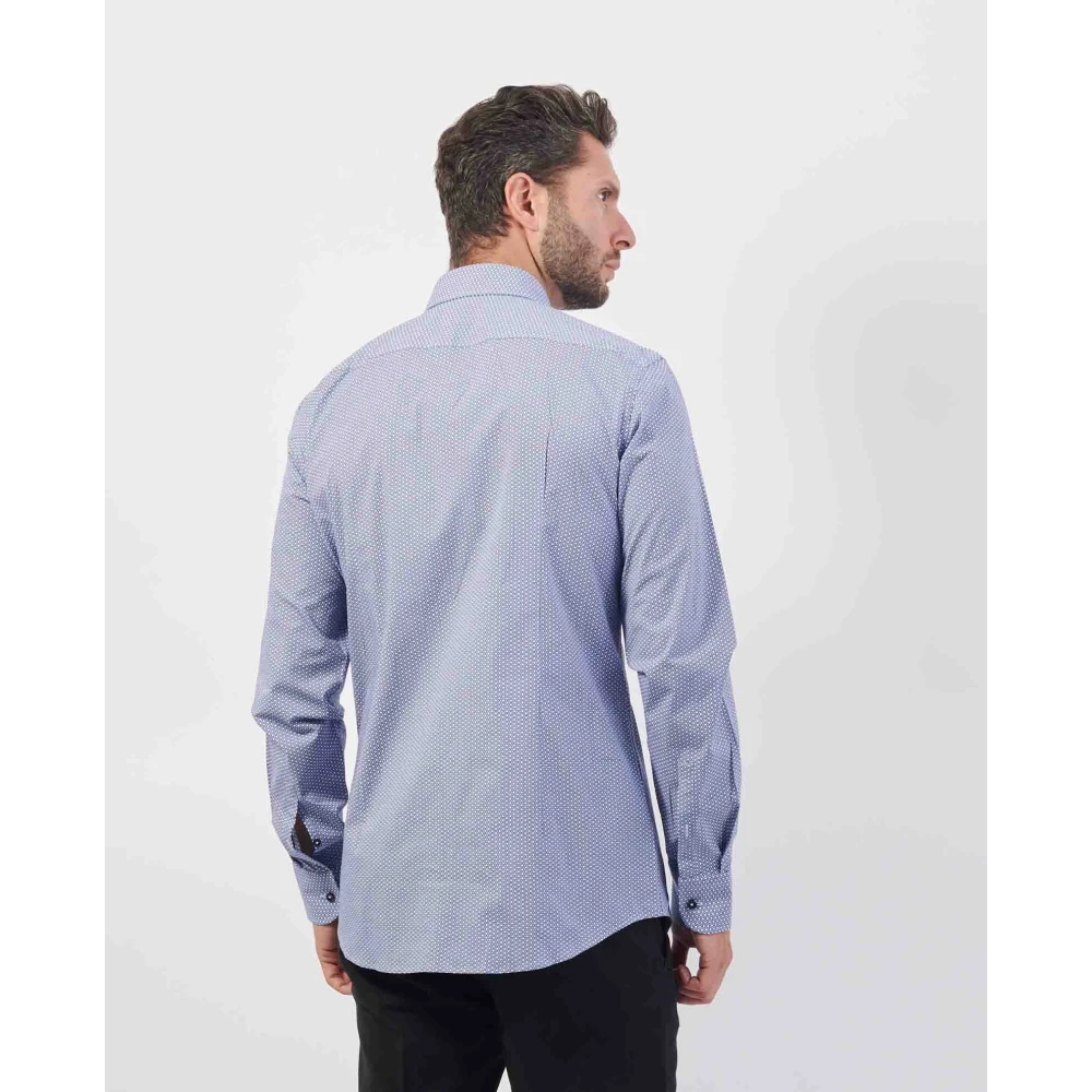 Hugo Boss Blauw Katoenen Popeline Klassieke Kraag Overhemd Blue Heren