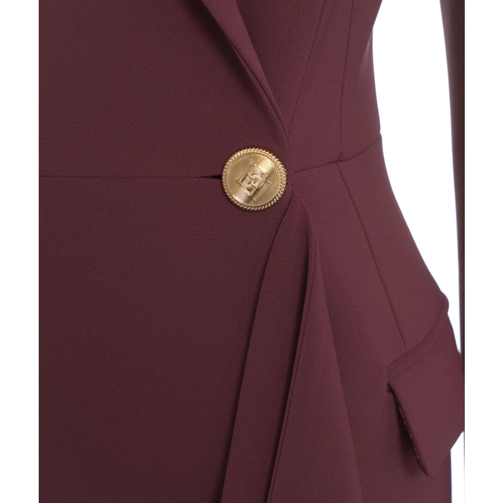 Elisabetta Franchi Rode Double-Breasted Manteljurk Blazer Red Dames