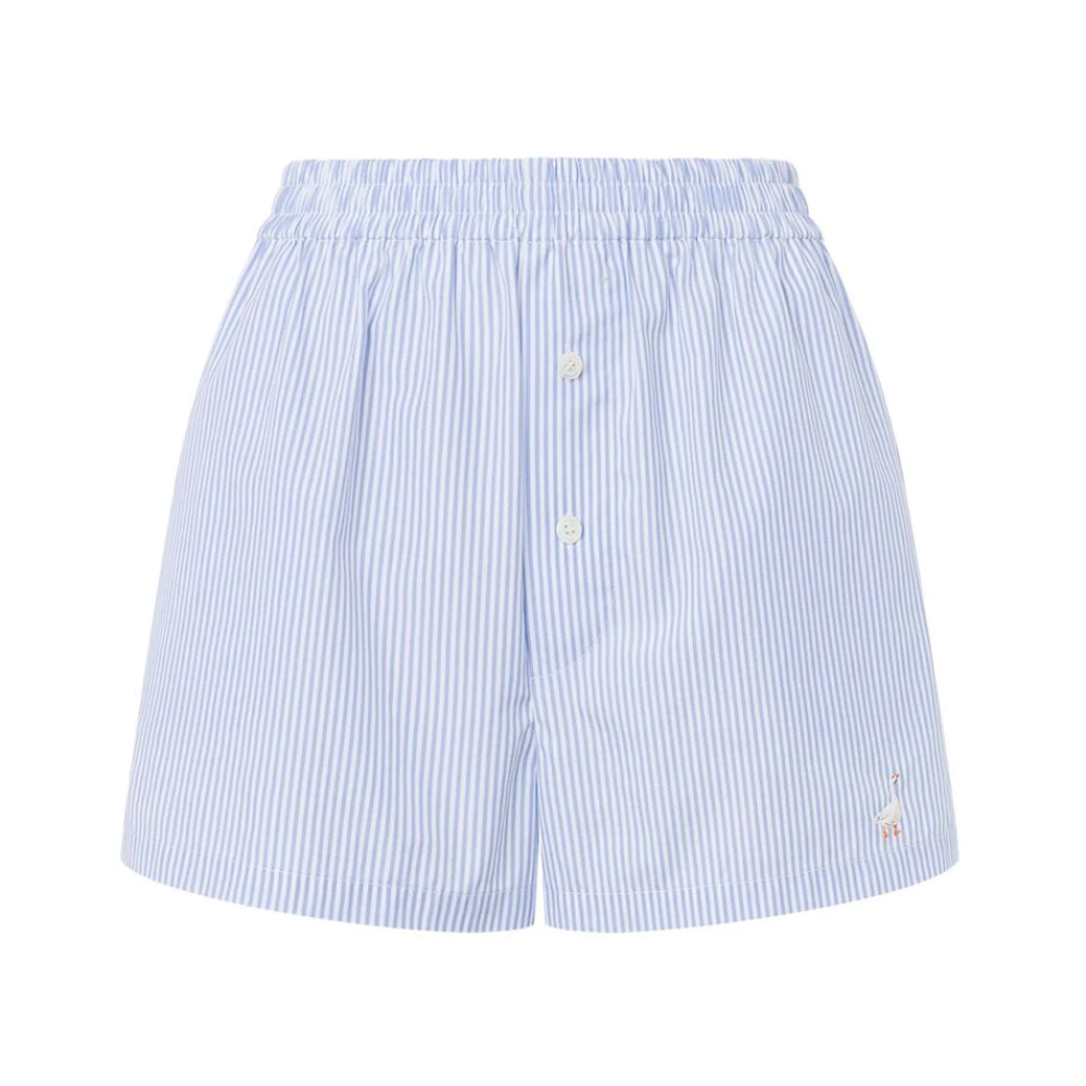 Moschino Pastelblauwe Elastische Taille Shorts Blue Dames