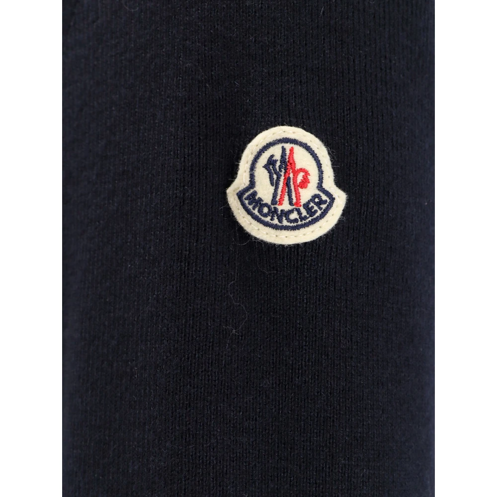 Moncler Nylon en wol cardigan jack met capuchon Blue Dames