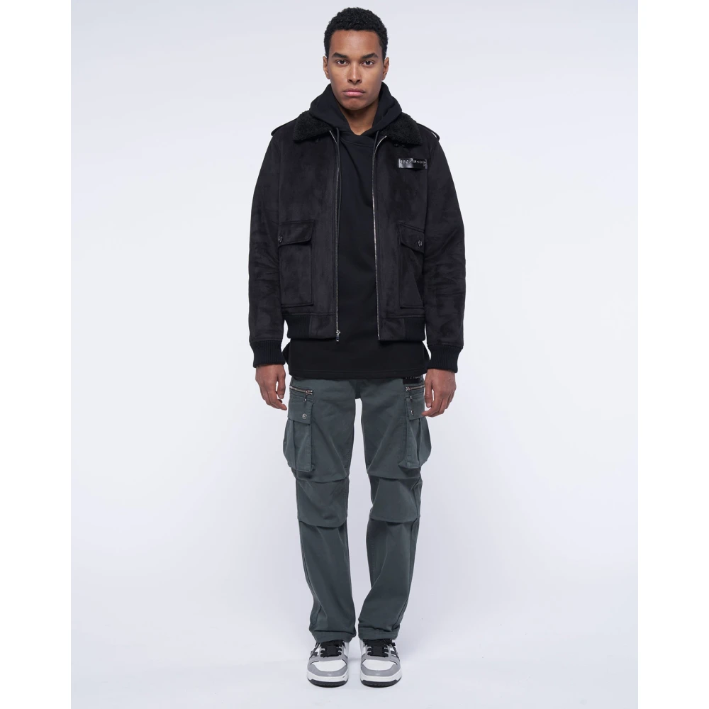 John Richmond Schapenleren jas met capuchon Black Heren