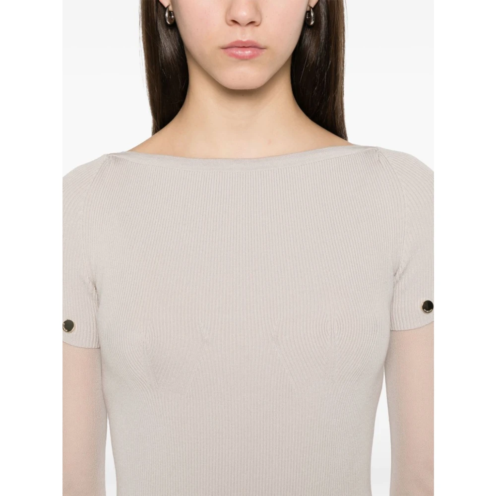 SPORTMAX Afneembare Mouwen Boothals Jurk Gray Dames