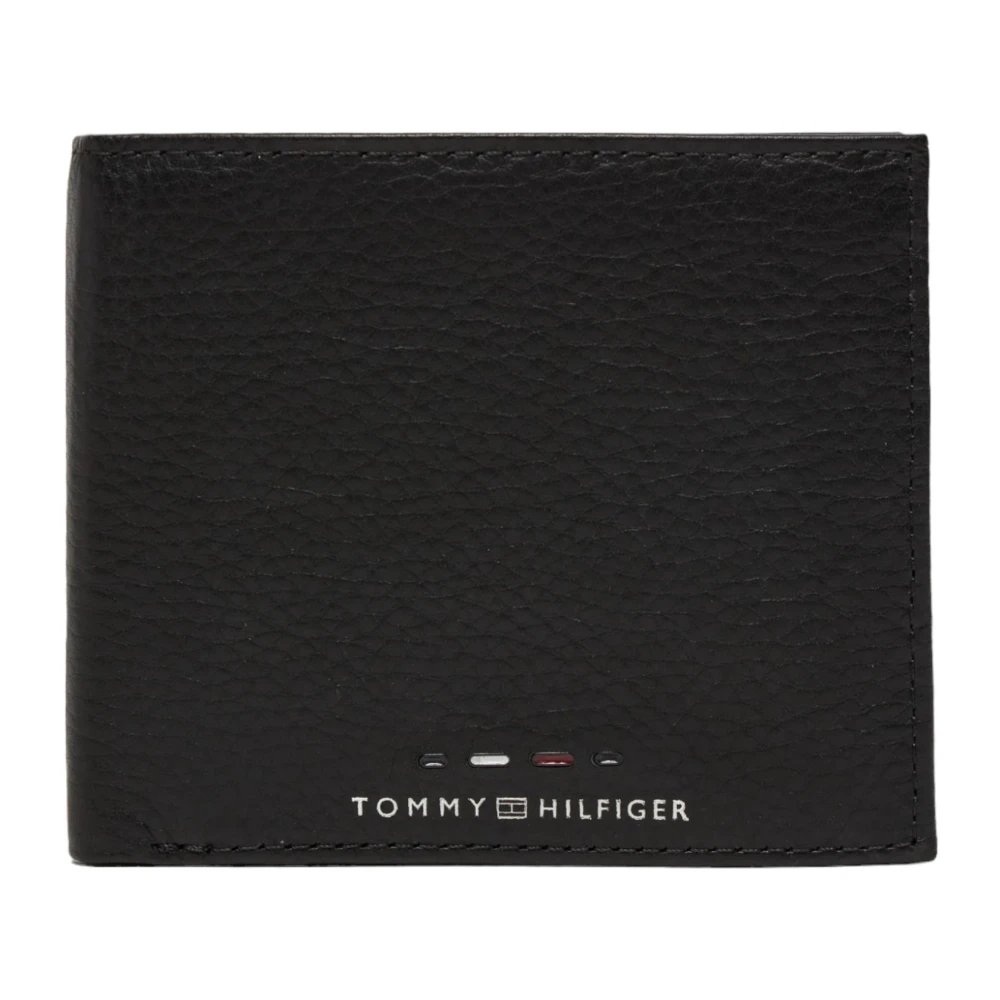 Tommy Hilfiger Zwarte Leren Binnen Zak Portemonnee Black Heren