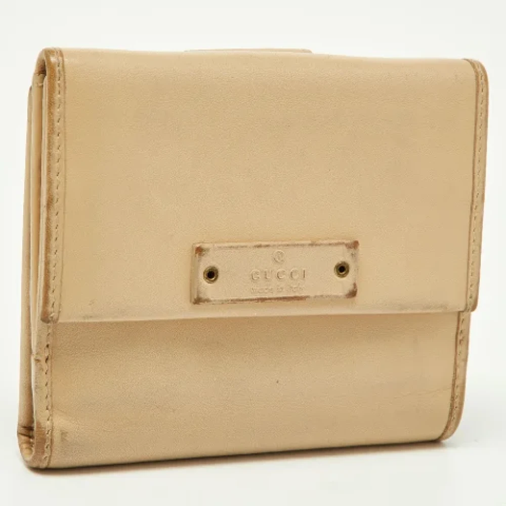 Gucci Vintage Pre-owned Leather wallets Beige Dames