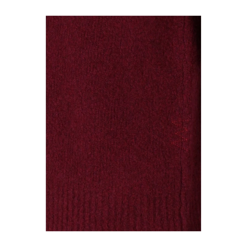 Amaránto Burgundy Crewneck Wol Trui Red Heren