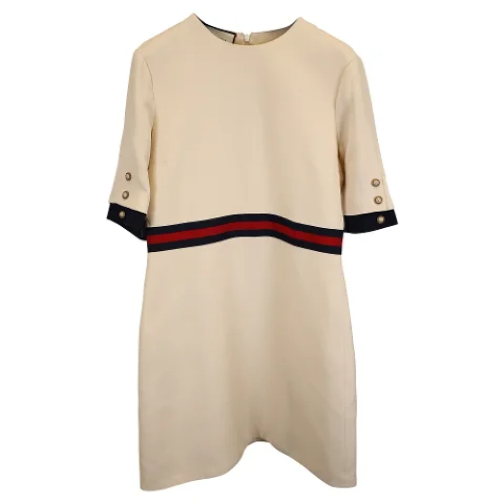 Gucci Vintage Pre-owned Wool dresses Beige Dames