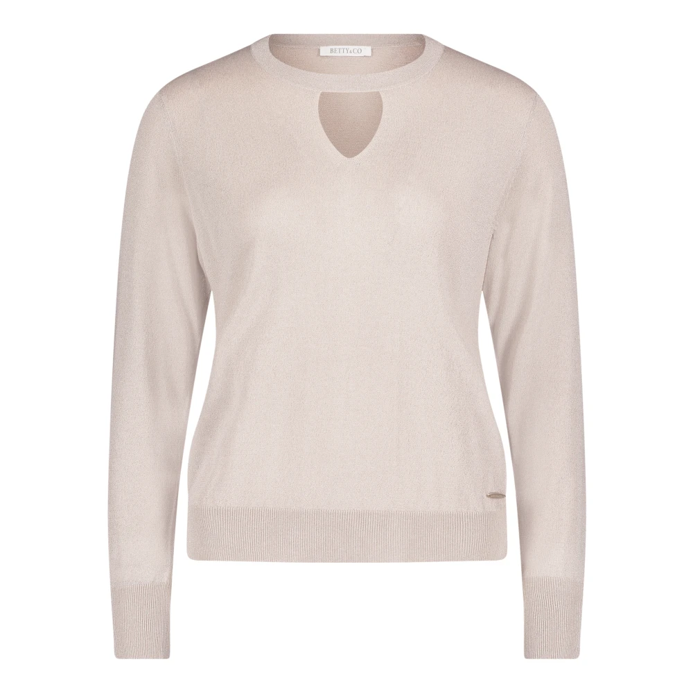 Betty & Co Sprankelende Gebreide Trui Beige Dames