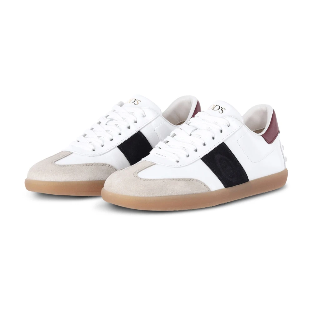 Tod’s Leren Sneaker met Rubberen Zool Dames Schoenen Wit
