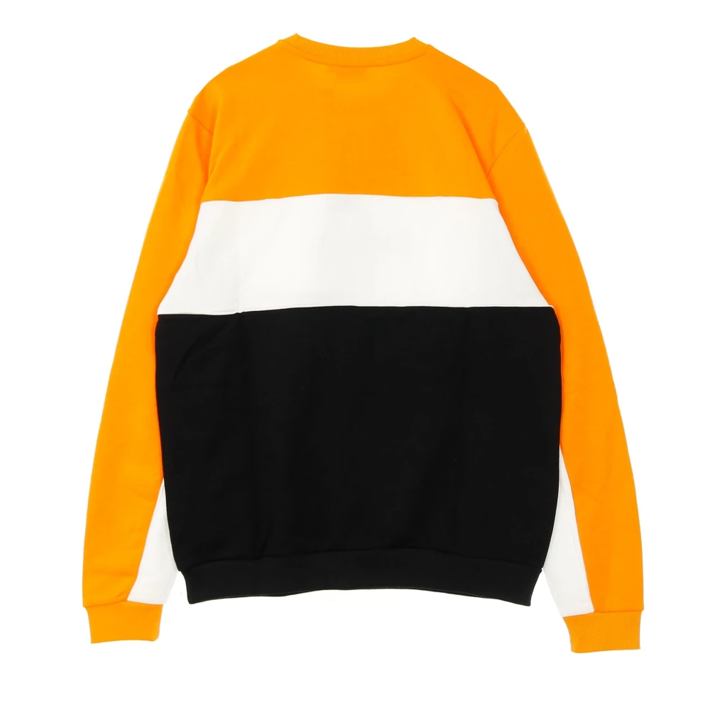 Fila Heren Lichtgewicht Crewneck Sweatshirt Zwart Oranje Wit Multicolor Heren