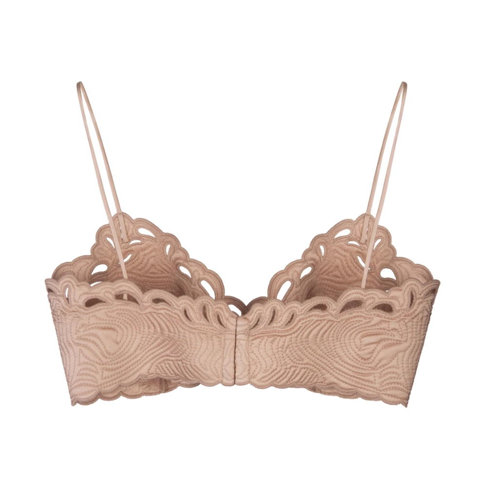 Ermanno Scervino Roze Zijden Bloemen Gewatteerde Bra Top Pink Dames