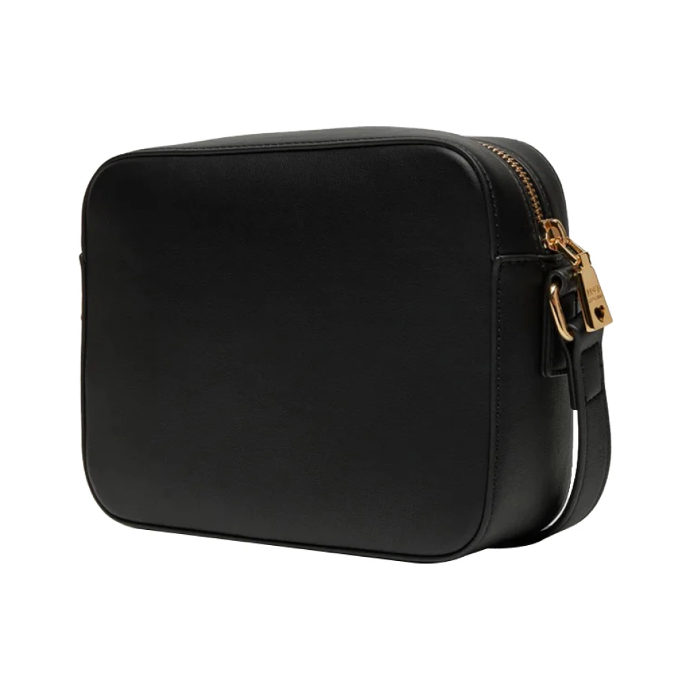 Moschino Zwarte schoudertas met gouden details Black Dames