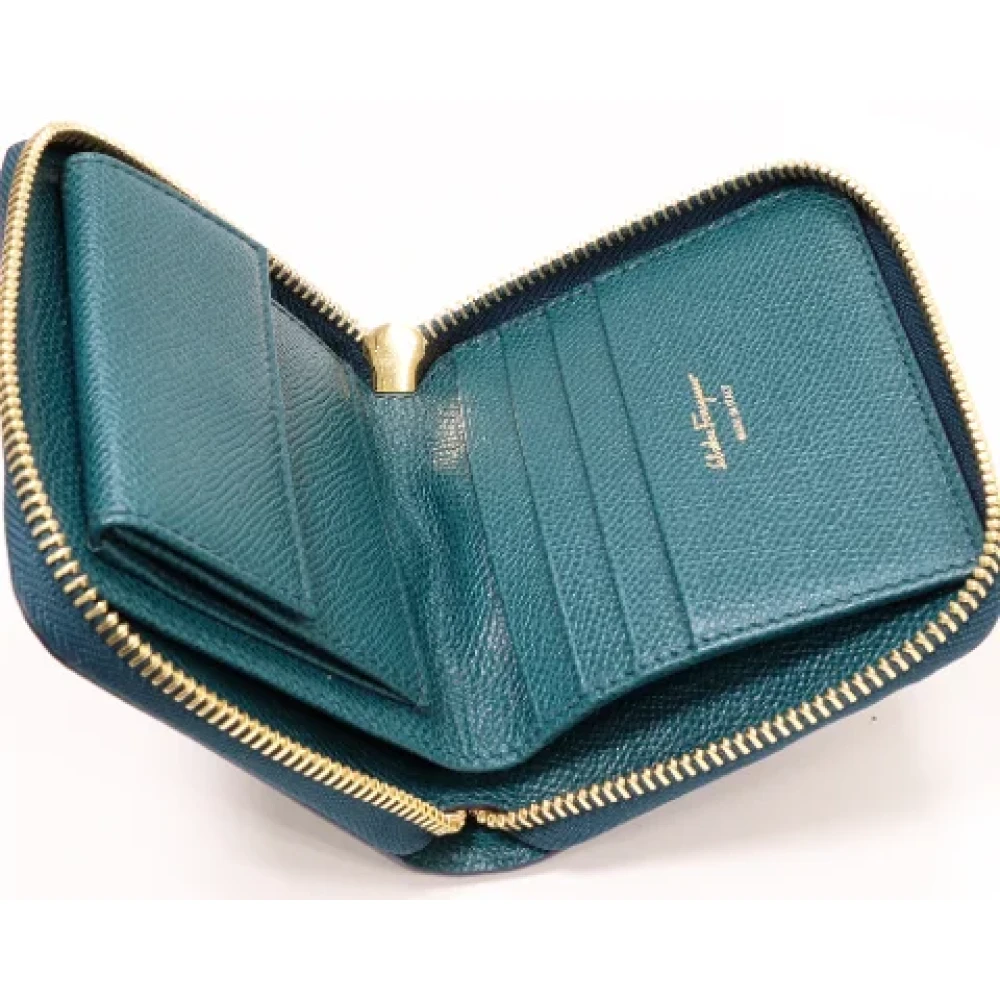 Salvatore Ferragamo Pre-owned Leather wallets Blue Dames