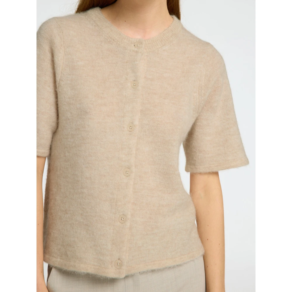 Selected Femme Birch Melange Knit Cardigan Beige Dames
