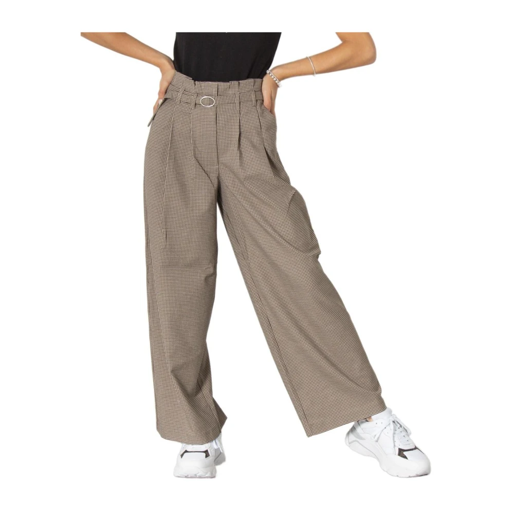 Only Women's Beige Wide Trousers, S L32, Wide Leg Trousers Relaxed Fit