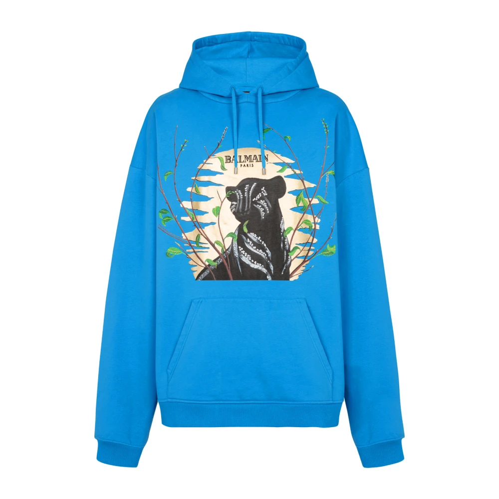 Balmain Disney x: The Lion King Cassius Khumalo Print Hoodie Blue Heren