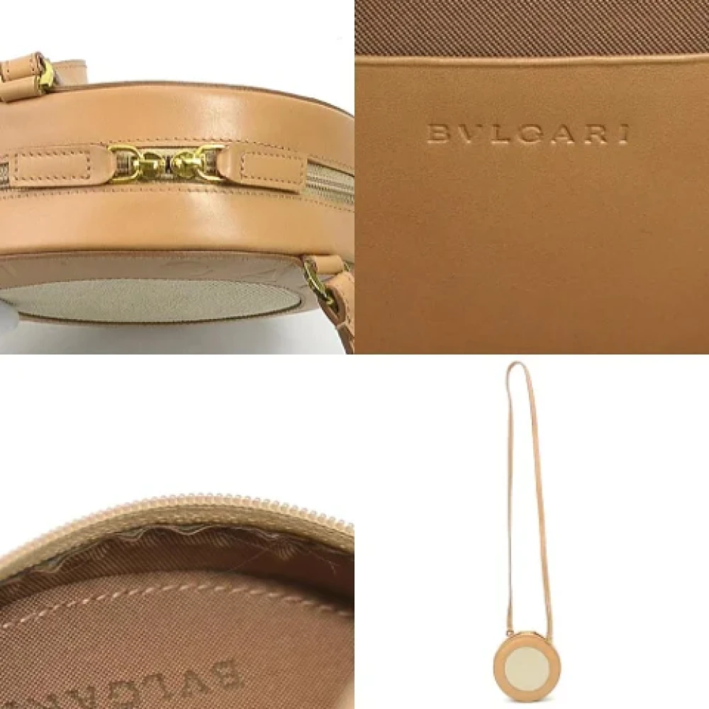 Bvlgari Vintage Pre-owned Leather shoppers Beige Dames
