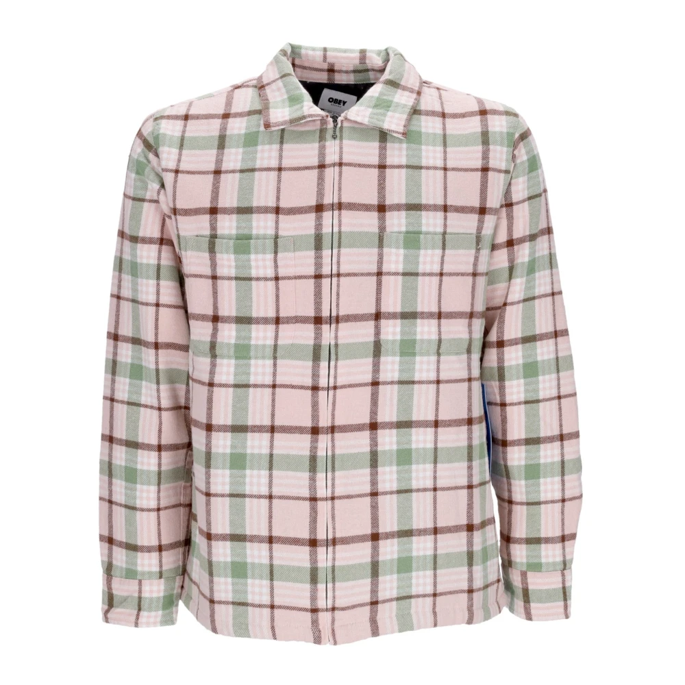 Obey Gewatteerd Shirtjack Roze Klei Multicolor Heren