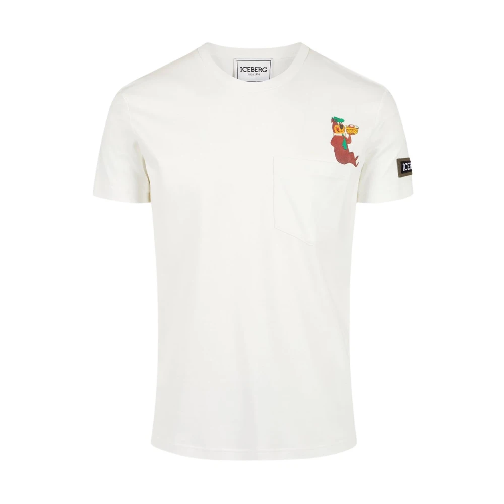 Iceberg Katoenen T-shirt met Yogi Bear Beige Heren